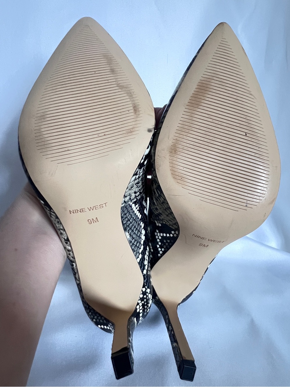 Nine West Ezra3 Snake-Print Pointed Toe Stiletto Pumps High Heels Size 9 M - Picture 7 of 7
